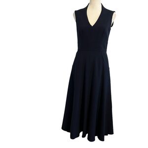Eliza J Dress Navy blue V neck sleeveless high low dress.
